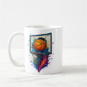 Farbenfrohe Basketball Slam Dunk Splash Hoop Backb Kaffeetasse (Links)