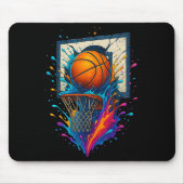 Farbenfrohe Basketball Slam Dunk Splash Hoop Backb Mousepad (Vorne)