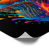 Farbenfrohe Basketball Slam Dunk Splash Hoop Backb Poster (Ecke)