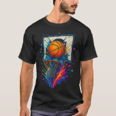 Farbenfrohe Basketball Slam Dunk Splash Hoop Backb T-Shirt (Vorderseite)