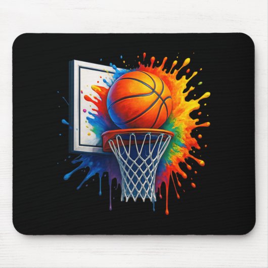 Farbenfrohe Basketballstraße mit Graffiti Dri Mousepad (Vorne)