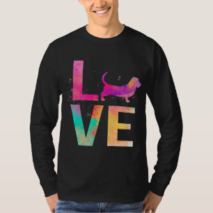 Farbenfrohe Basset Hound Hund Mama gibt Basset Hou T-Shirt