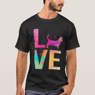 Farbenfrohe Basset Hound Hund Mama gibt Basset Hou T-Shirt