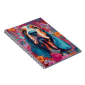 Farbenfrohe Basset Hound Notizblock (Rechte Seite)