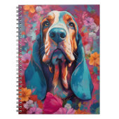 Farbenfrohe Basset Hound Notizblock (Vorderseite)