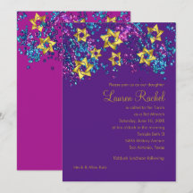 Farbenfrohe Bat Mitzvah Gold Star Glittery Confett
