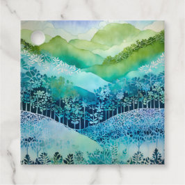 Farbenfrohe Batik Forest Art Geschenketiketts Geschenkanhänger