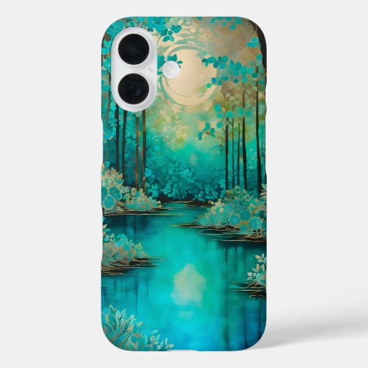 Farbenfrohe Batik Forest Art iPhone Case (Rückseite)