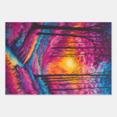 Farbenfrohe Batik Forest Art Wrapping Paper Shees Geschenkpapier Set (Vorderseite 3)