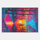 Farbenfrohe Batik Forest Art Wrapping Paper Shees Geschenkpapier Set (Vorderseite 2)