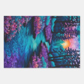 Farbenfrohe Batik Forest Art Wrapping Paper Shees Geschenkpapier Set (Vorderseite)