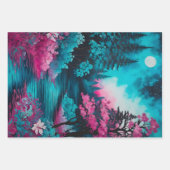 Farbenfrohe Batik Forest Art Wrapping Paper Shees Geschenkpapier Set (Vorderseite 2)