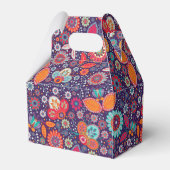 Farbenfrohe Batik-Illustration Natur Blumenmuster Geschenkschachtel (Rückseite)