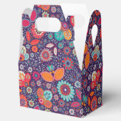 Farbenfrohe Batik-Illustration Natur Blumenmuster Geschenkschachtel (Geöffnet)