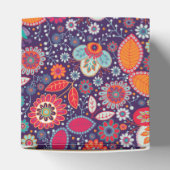 Farbenfrohe Batik-Illustration Natur Blumenmuster Geschenkschachtel (Oben)