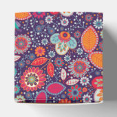 Farbenfrohe Batik-Illustration Natur Blumenmuster Geschenkschachtel (Oben)