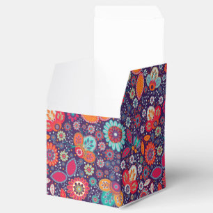 Farbenfrohe Batik-Illustration Natur Blumenmuster Geschenkschachtel
