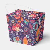 Farbenfrohe Batik-Illustration Natur Blumenmuster Geschenkschachtel (Rückseite)