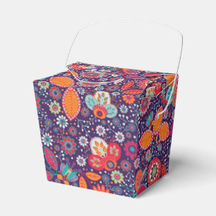 Farbenfrohe Batik-Illustration Natur Blumenmuster Geschenkschachtel