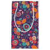 Farbenfrohe Batik-Illustration Natur Blumenmuster Kleine Geschenktüte (Vorderseite)