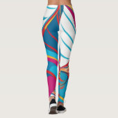 Farbenfrohe Batik Parang Pop Art Pattern Leggings (Rückseite)