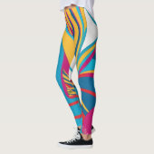 Farbenfrohe Batik Parang Pop Art Pattern Leggings (Links)