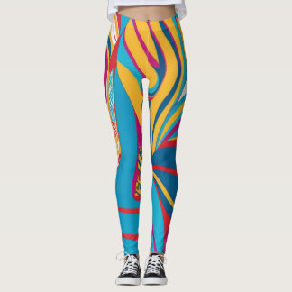 Farbenfrohe Batik Parang Pop Art Pattern Leggings