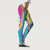 Farbenfrohe Batik Parang Pop Art Pattern Leggings (Rechts)