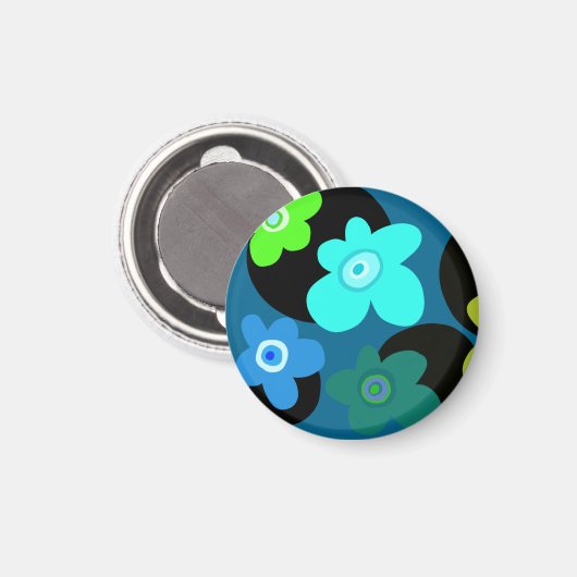 farbenfrohe bäuerliche Blume Magnet (Vorderseite/Rückseite)