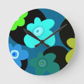 farbenfrohe bäuerliche Blume Runde Wanduhr (Vorderseite)