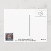 Farbenfrohe Bauernhofrooster Postkarte (Rückseite)