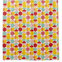 Farbenfrohe Bauhaus gelb, rot Duschvorhang