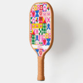 Farbenfrohe Bauhaus Geometric Pickleball Paddle (Links)
