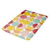 Farbenfrohe Bauhaus Retro Geometrie Badematte (Schrägansicht)