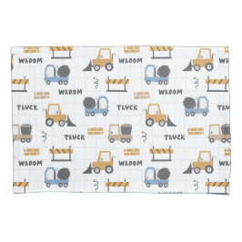 Farbenfrohe Baumaschinen Muster Kissenbezug