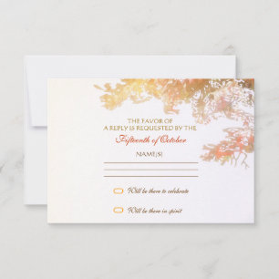 farbenfrohe Baumblätter elegante RSVP-Gestaltung RSVP Karte