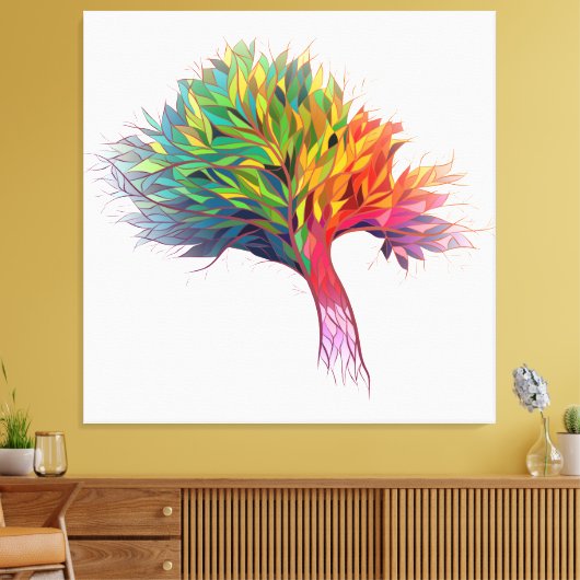 Farbenfrohe Baumburst Leinwanddruck (Insitu (Wohnzimmer))