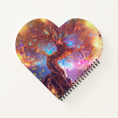 Farbenfrohe Bäume alt Rustikales Notebook Notizblock (Rückseite)