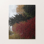 Farbenfrohe Bäume im Herbst Gray Sky Puzzles (Vertikal)