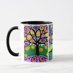 Farbenfrohe Bäume Kunst des Volkes KI Art Tasse