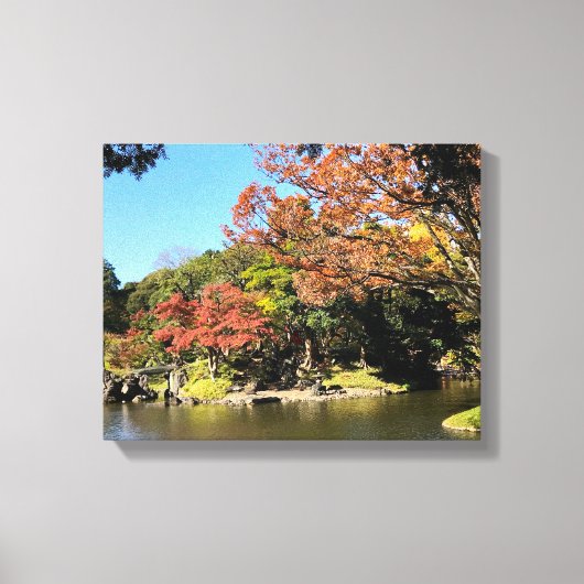 Farbenfrohe Bäume Landschaft im japanischen Garten Leinwanddruck (Vorderseite)
