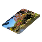 Farbenfrohe Bäume Landschaft im japanischen Garten Magnet (Linke Seite)