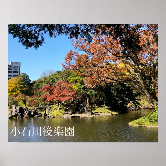 Farbenfrohe Bäume Landschaft im japanischen Garten Poster (Vorne)