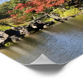 Farbenfrohe Bäume Landschaft im japanischen Garten Poster (Ecke)