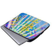Farbenfrohe Bäume mit Neon-Blätter Laptopschutzhülle (Vorne Knopf)
