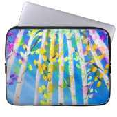Farbenfrohe Bäume mit Neon-Blätter Laptopschutzhülle (Vorderseite)