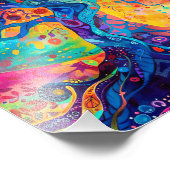 Farbenfrohe Bäume Regenbogen Ruhe Natur Kunst Fotodruck (Ecke)