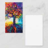 Farbenfrohe Bäume Regenbogen Ruhe Natur Kunst Visitenkarte (Vorne/Hinten)