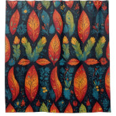 Farbenfrohe Bäume - Set mit Leaf-Muster Duschvorhang (Vorderseite)