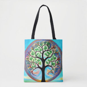 Farbenfrohe Bäume Tote Tasche